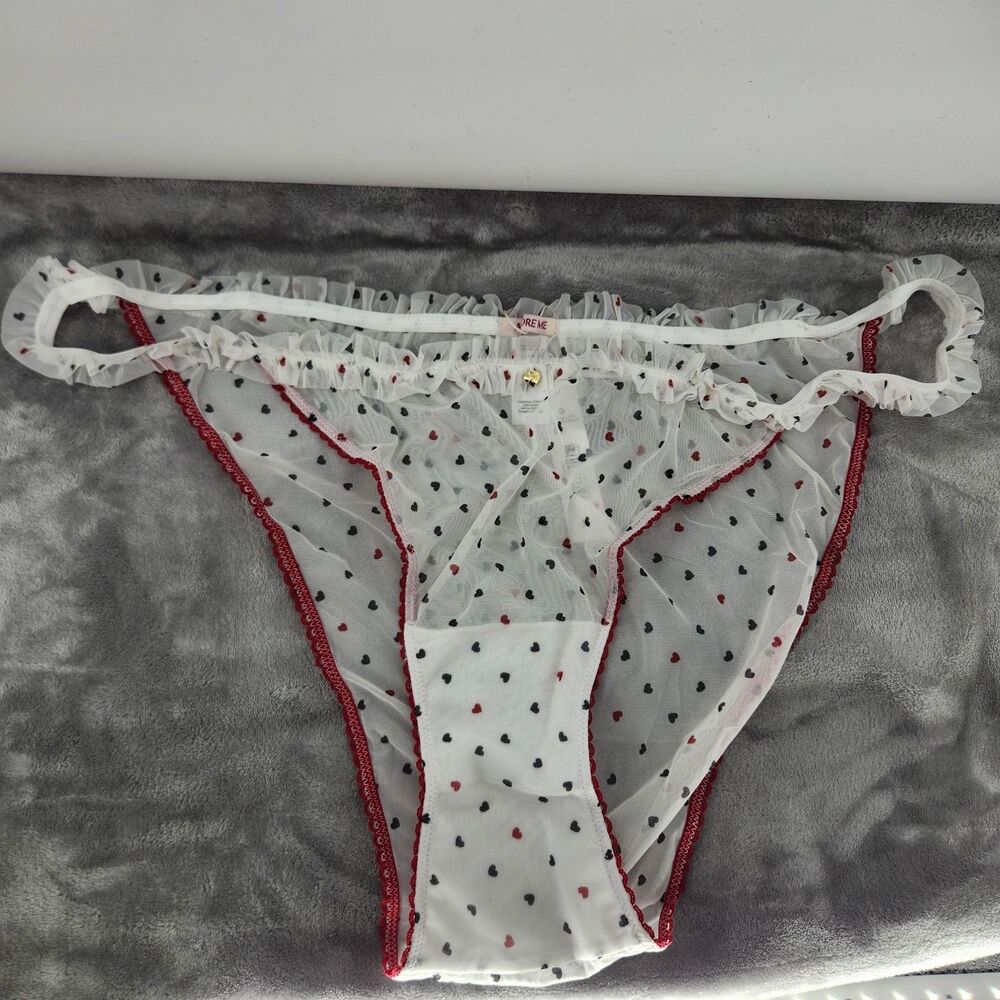 Adore Me 3X Polka White Heart Susie Thong Panty NWT
